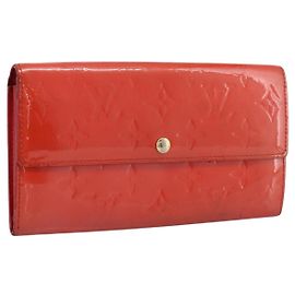 LOUIS VUITTON Vernis Portefeuille Sarah Wallet Orenge Sunset M93634 Auth BA15265 Autre