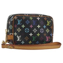 LOUIS VUITTON Monogram Multicolor Trousse Wapity Pouch Black M58034 Auth 197219 Black