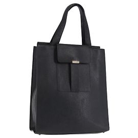 SAINT LAURENT Tote Bag Leather Black Auth ka5791 Black