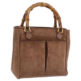 Sac à main GUCCI Bamboo Daim Marron Or 000 123 0316 Auth ka5718 Marron Doré