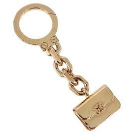 Céline Breloque de sac CELINE Triomphe métal Gold Auth BA15233V Doré