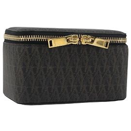 SAINT LAURENT Schmucketui Accessoire Canvas Brown Gold 344043 Auth am12314M Braun Andere