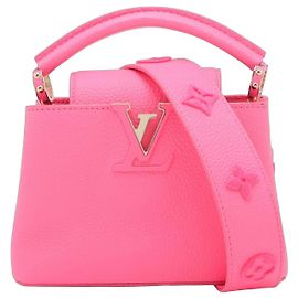 Louis Vuitton Capucines Mini Taurillon Leather Handbag Pink Pink