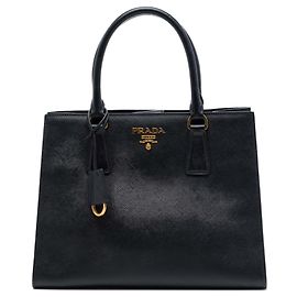 Sac cabas convertible ouvert Prada Medium Saffiano Lux noir Noir