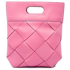 Tote Maxi Intrecciato Medium em couro rosa Bottega Veneta Rosa
