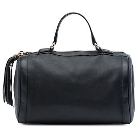 Borsa Soho Boston Gucci Medium in pelle di vitello martellata nera Nero