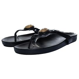 Gucci, Black leather t strap hysteria sandals Black
