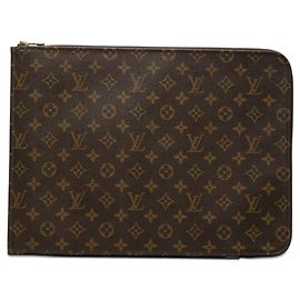 Borsa Business Portfolio Louis Vuitton Monogram Poche Documents Marrone Marrone