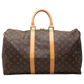 Borsa da viaggio Louis Vuitton Monogram Keepall 45 Marrone Marrone