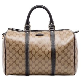 Bolsa Boston Gucci Medium GG Crystal Joy Bege Bege