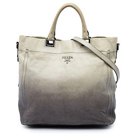 Bolsa Tote Satchel Prada Ombre Glace em couro de bezerro cinza Cinza