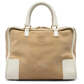 Sac à main LOEWE Amazona 32 en daim blanc Blanc