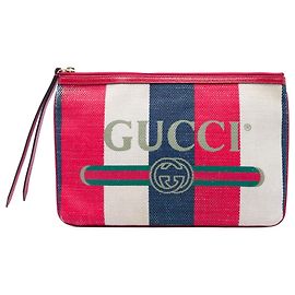 Clutch Gucci Canvas Baiadera a rayas rojo Roja