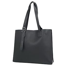 Sac cabas horizontal en cuir avec boucle Anagram Loewe Noir
