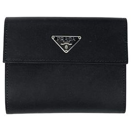 Prada Tri-fold Wallet in Black Nylon Black