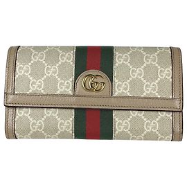 Cartera Continental Gucci Ophidia GG Beige