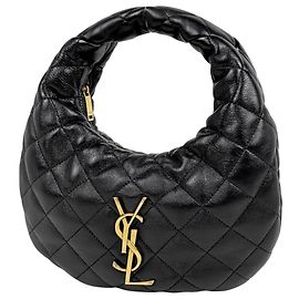 Bolsa de couro acolchoado Yves Saint Laurent Icarino Preto