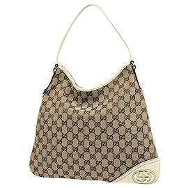 Bolsa de Ombro Gucci GG Pattern Branco Bege