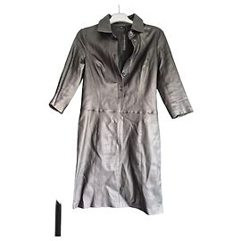 Ventcouvert schwarzes Lammleder-Kleid Schwarz