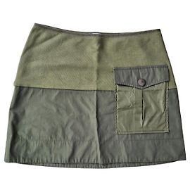 Minifalda cargo bicolore Moncler verde Verde