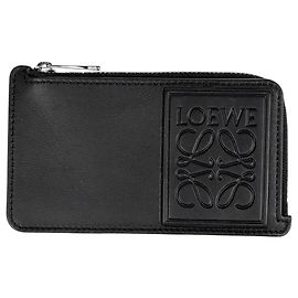 Loewe Kartenetui aus schwarzem Leder Schwarz