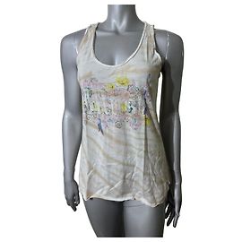 Zadig & Voltaire Canotta Alda Print Tie & Dye Rosa Bianco Multicolore Beige