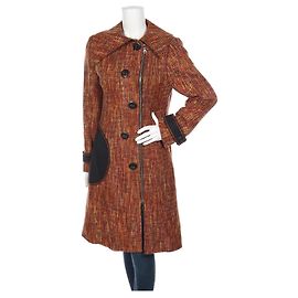 Marc Cain Multi-color Tweed Coat Black Pink Orange Yellow
