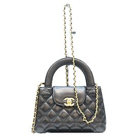 Bolsa de ombro mini Chanel AS4416 em couro de bezerro matelassé Preto