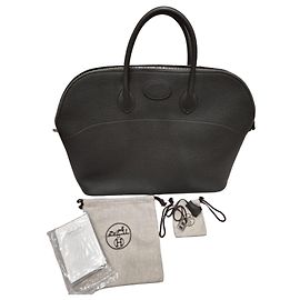 Bolso de viaje Hermès Bolide 45 en piel Vert Gris Verde oscuro