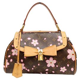 Louis Vuitton Monogram Cherry Blossom Sac Retro PM Handbag Brown Pink