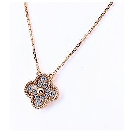 Collier Pendant Van Cleef & Arpels Vintage Alhambra Pink Gold Autre