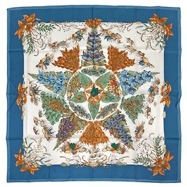 Hermès Lenço Hermes Carre 90 Pythagore Azul Multicor