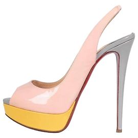 Christian Louboutin Slingbacks aus multicolore Leder Sz.40 gebraucht Andere