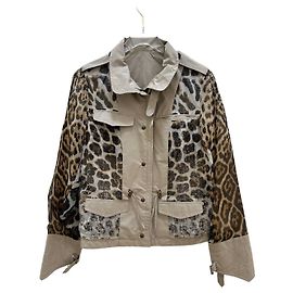 Saint Laurent Two Sides Leopard Print Utility Jacket Sz.S Pre-owned Other