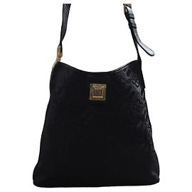 Balenciaga BB Monogram Canvas Shoulder Bag Navy blue