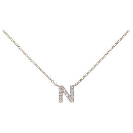 Autre Marque Colar Au750 Initial N Diamond Rosa