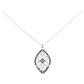 Autre Marque Colar de ouro branco e ouro preto Au750 com diamantes Preto