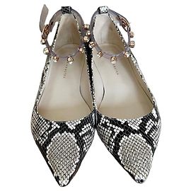 Sophia Webster Ballerinas spitz Schlangenleder-Optik Python drucken Metallisch