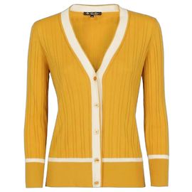 Loro Piana Kaschmir-Seide Cardigan Gelb Weiß Gelb