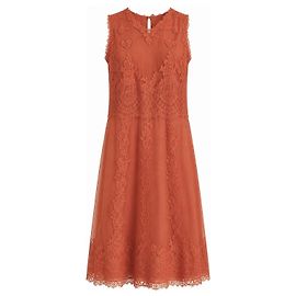 Valentino Vestido shift de renda damasco Pre-Fall 2014 Laranja