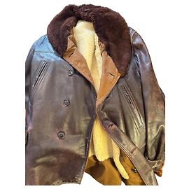 Autre Marque Hercules Lederjacke mit Shearling-Futter Braun
