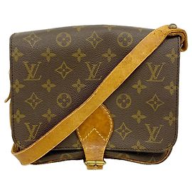 Borsa a tracolla Louis Vuitton Monogram Cartouchiere MM Marrone
