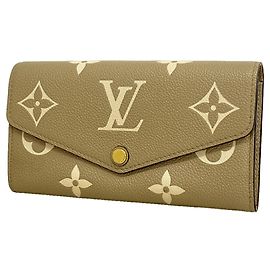 Louis Vuitton Long Wallet Monogram Empreinte Bicolor Grau Roh