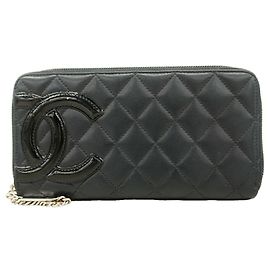 Chanel Cambon Lambskin Long Wallet Black