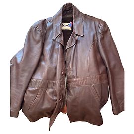 Autre Marque Schott N.Y.C. Sportswear Leather Jacket Brown