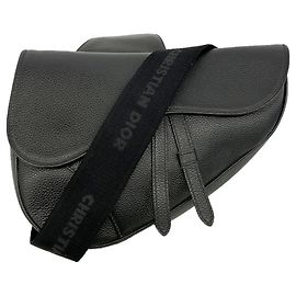 Christian Dior Black Leather Sling Bag Black