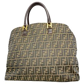 Fendi Zucca Nylon Canvas Tote Bag Brown