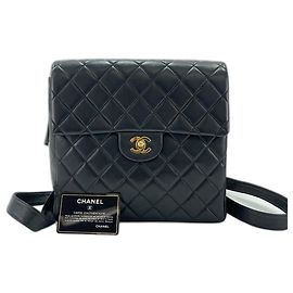 Chanel Matelassé Black Backpack Black