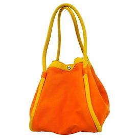 Hermès Hermes Sac Cabas PM Canvas Tote Bag Orange Yellow