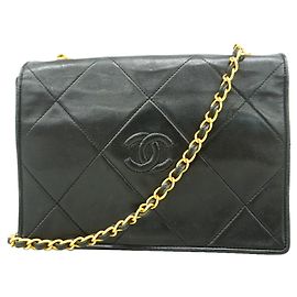 Borsa a tracolla Chanel in pelle di agnello Nero